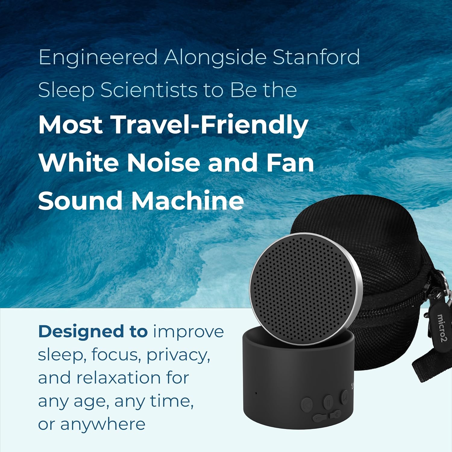 Adaptive Sound Technologies LectroFan Micro2 - Sound Machine for Sleep - Built-in Microphone - Noise-Masking - Precision Volume Settings…