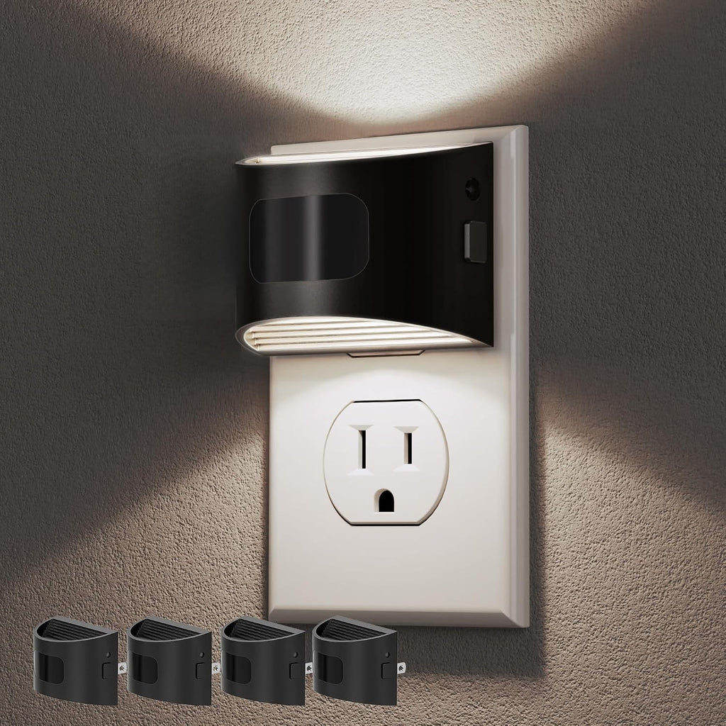 DORESshop LED Night Light[4 Pack], Night Lights Plug into Wall, 3 Mode Plug in Night Light with Motion Sensor, Dusk to Dawn Sensor, 5000K…