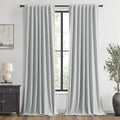 Miulee 100% Blackout Linen Curtains for Bedroom, Grey Solid Luxury Decor Thermal Insulation Room Darkening Drapes for Living Room Nursery B…