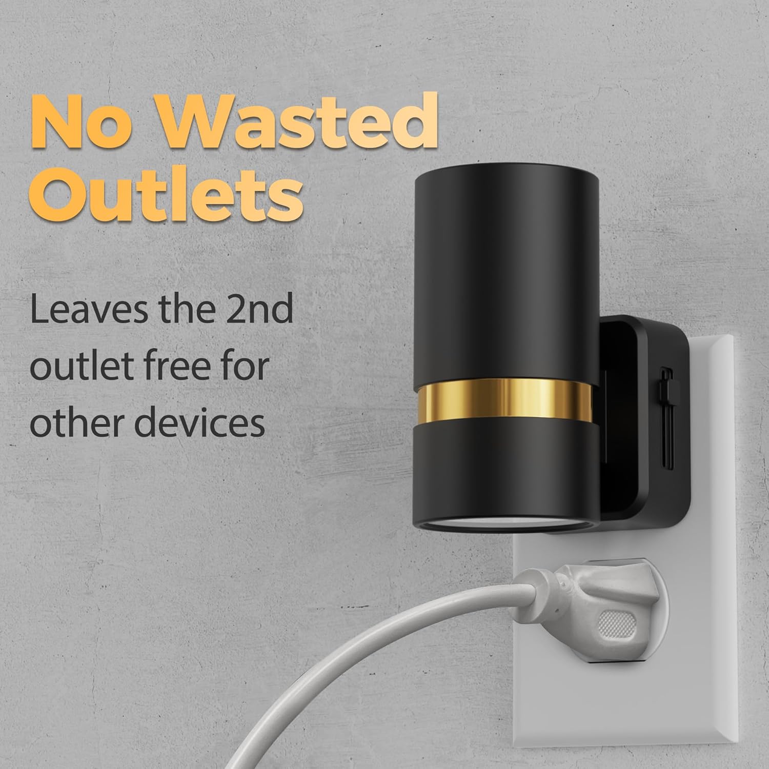 DORESshop LED Night Lights Plug into Wall, 2 Pack, Black Cylinder Wall Sconce Dimmable Night Light Plug in, Slide Brightness Adjustable…