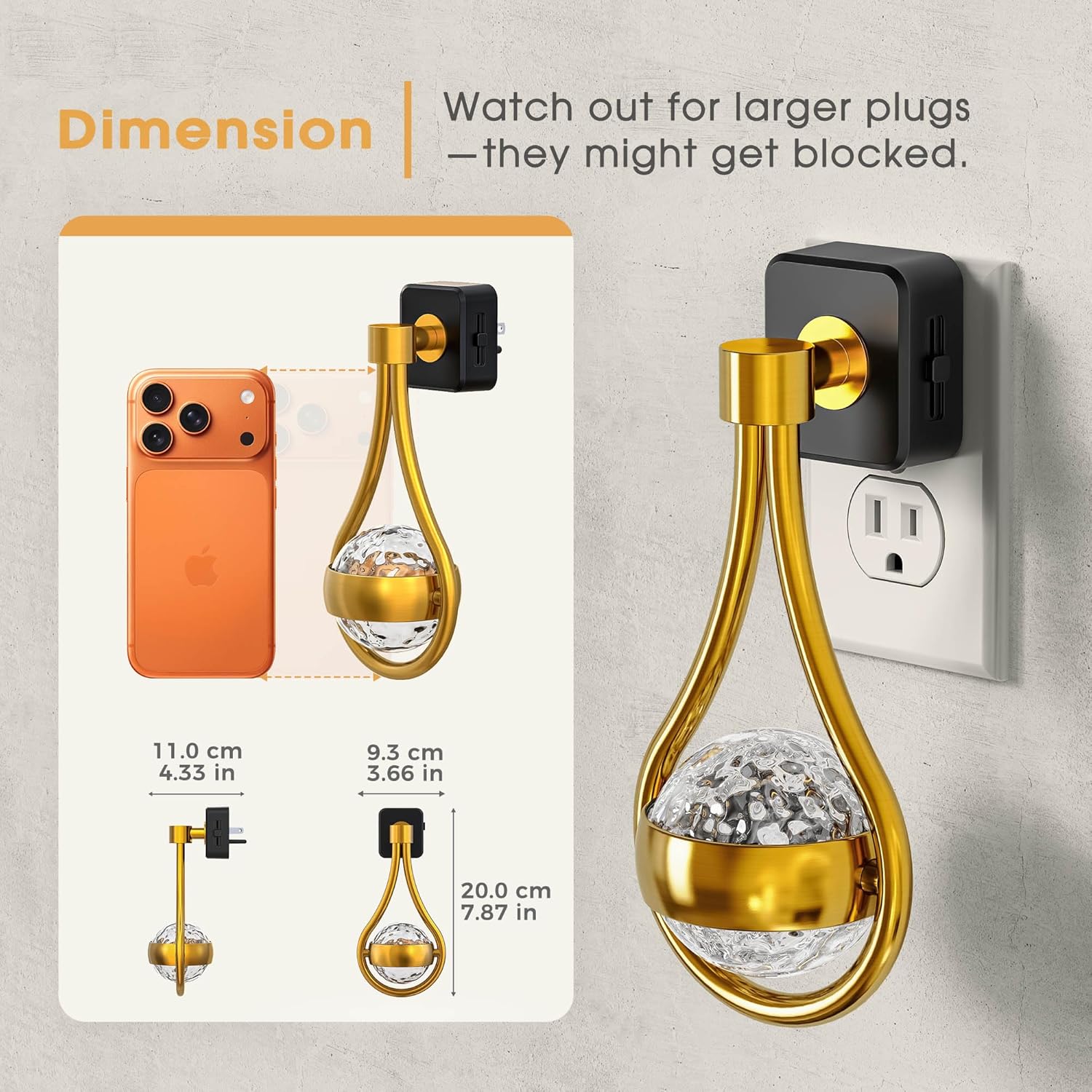 Briignite LED Night Lights Plug into Wall, 330° Rotating Night Light with Dusk to Dawn Sensor, 0-100LM Dimmable Nightlight Adjustable…