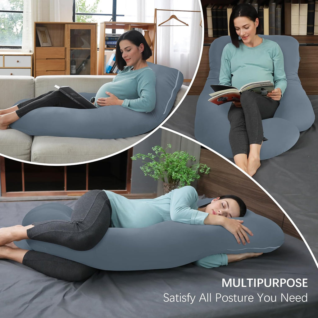 Moonpark MOON PARK Pregnancy Pillows for Sleeping - U Shaped Full Body Maternity Pillow with Removable Cover - Support for Back, Legs, Bell…