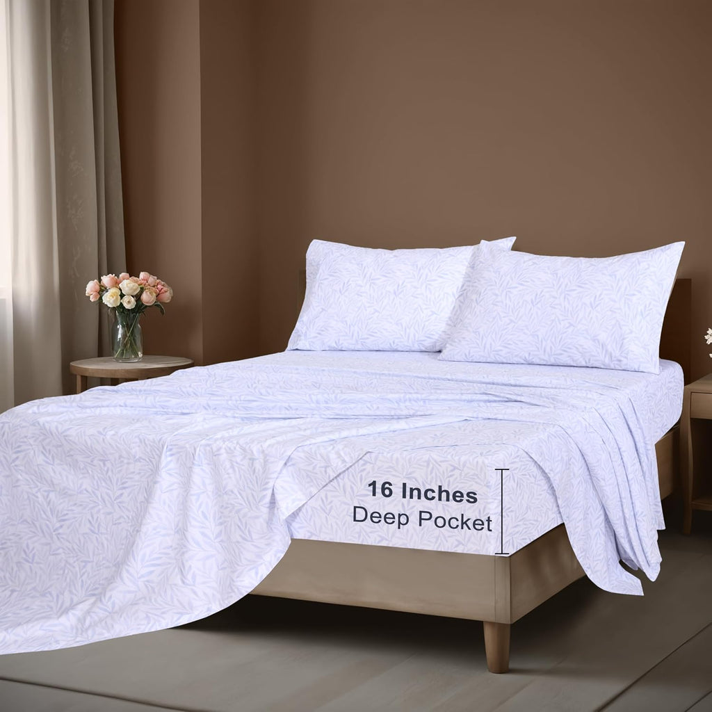 Zoyer 100% Cotton Sheets – King Size Percale Bedding, Cooling & Breathable, Durable with a Crisp, Soft & Comfortable Feel, 16" Deep Pocket,…