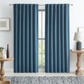 Keqiaosuocai Blackout Linen Curtain Panels, Totally Shaded Draperies 84 Inches Long for Dining Room, Soundproof Privacy Window Drapes for P…