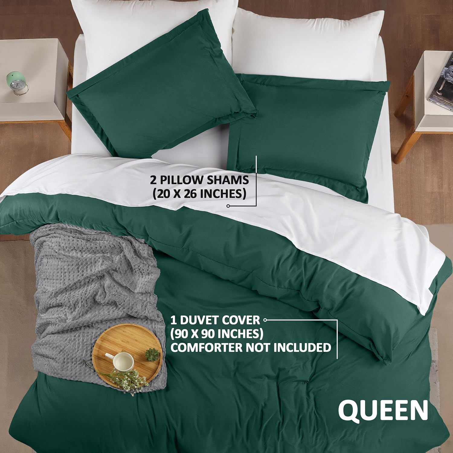 Utopia Bedding Duvet Cover Queen Size - 3 Piece with Zipper Closure - 1 Comforter Cover 90X90 Inches & 2 Pillow Shams 20X26 Inches…