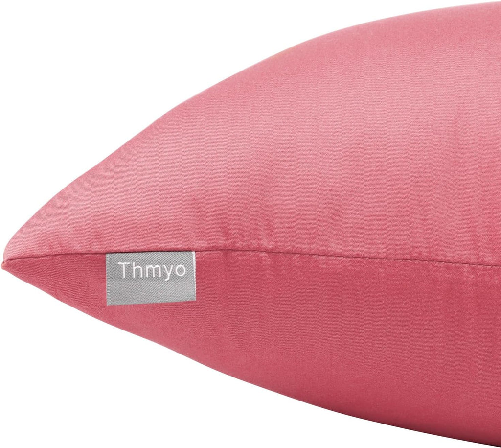 Thmyo 4-Pack 100% Cotton Comfortable Solid Decorative Throw Pillow Case, Square Cushion Cover Pillowcase Sublimation Blank Pillow Covers DI…