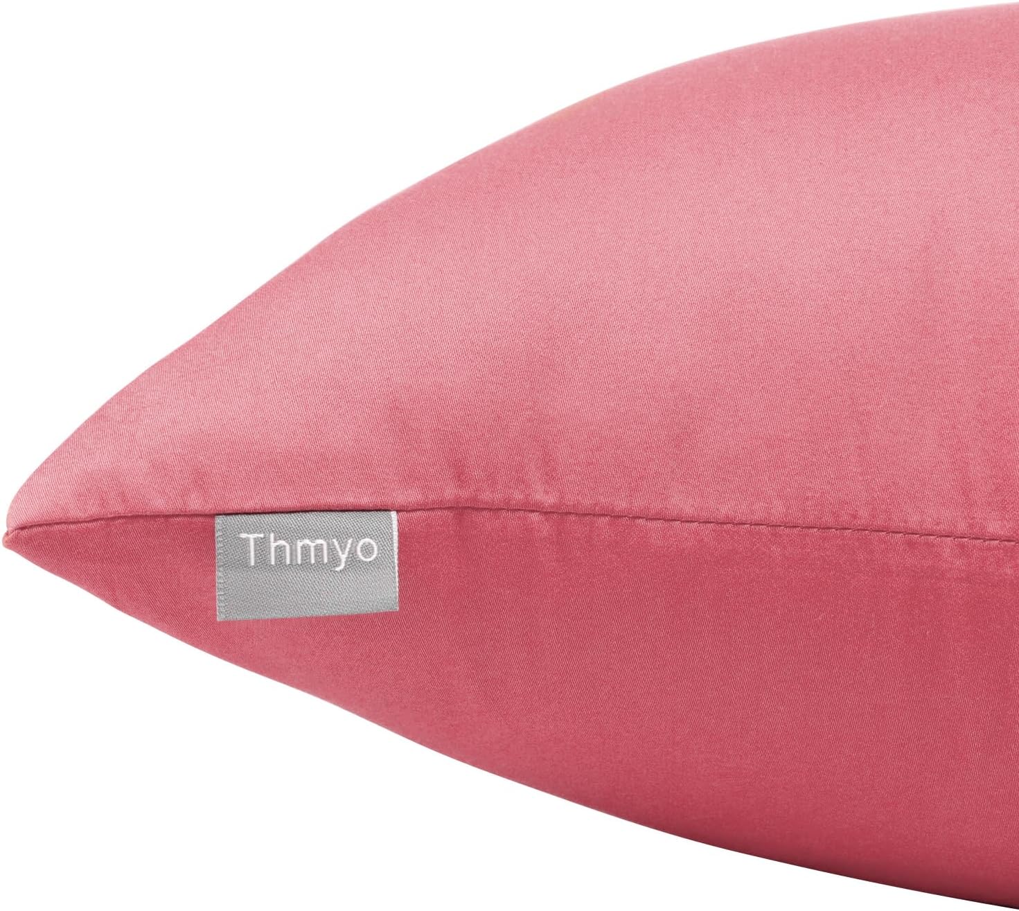 Thmyo 4-Pack 100% Cotton Comfortable Solid Decorative Throw Pillow Case, Square Cushion Cover Pillowcase Sublimation Blank Pillow Covers DI…