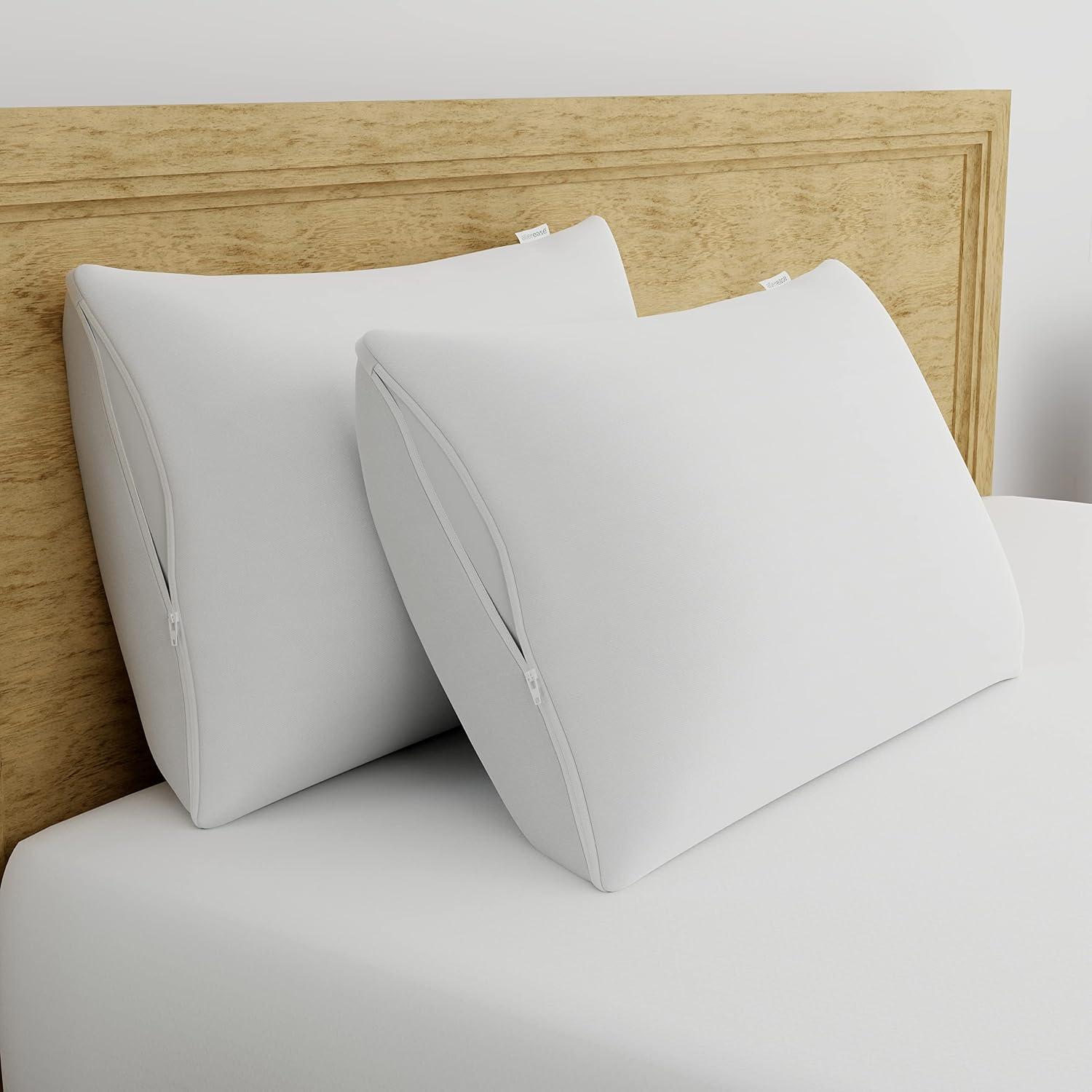 AllerEase Cotton Pillow Protector Advanced Allergy Protection Temperature Balancing Comfort Zippered Pillow Cover, King, White- 4 Pack 4 Pa…
