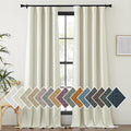 Nicetown Thick Faux Linen Bedroom Curtains 108 inches Long, Room Darkening Dual Rod Pockets & Hook Belt Thermal Curtains Noise Dampening Dr…