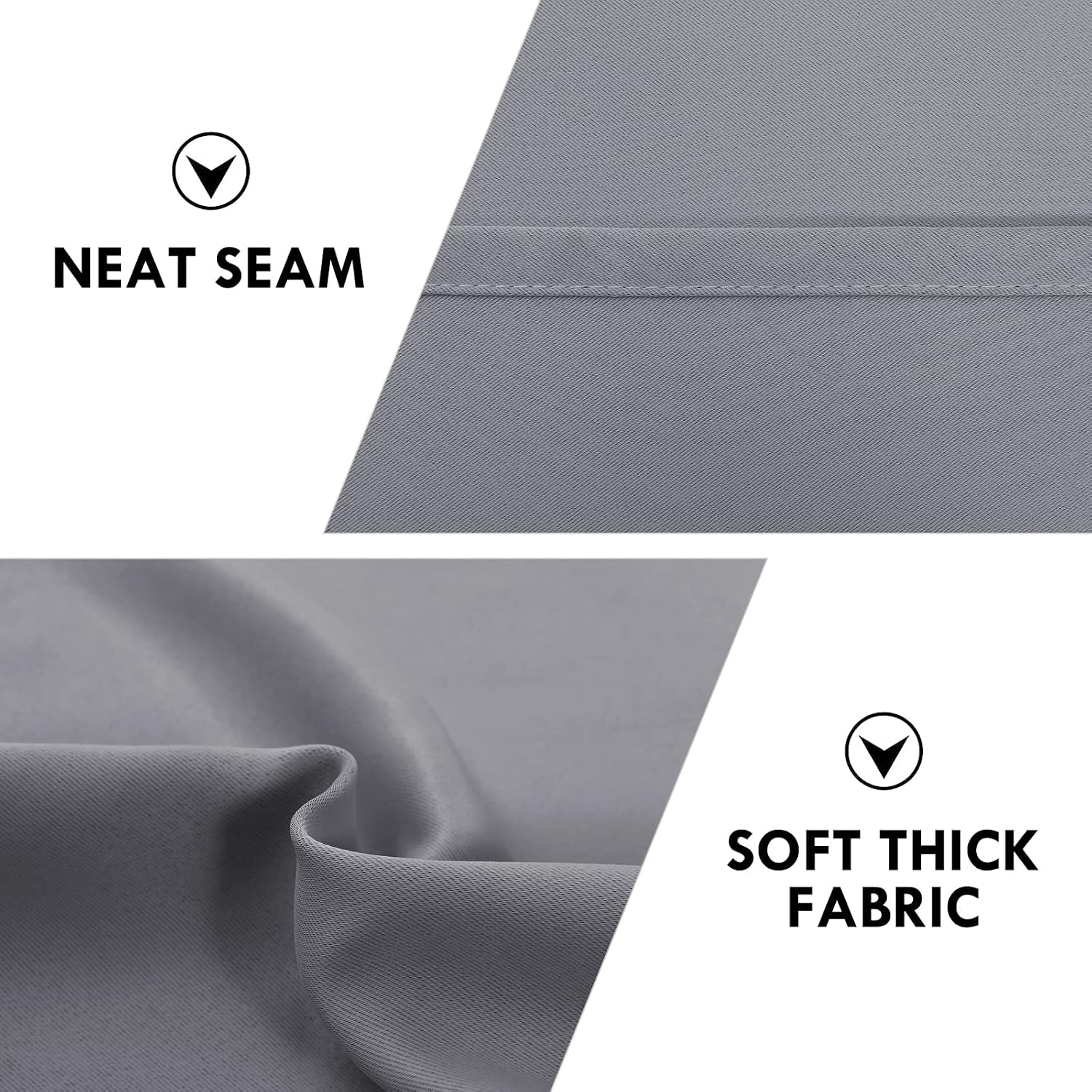 DWCN Grey Blackout Curtains for Bedroom, Thermal Insulated Energy Saving Room Darkening Curtains for Living Room (W60 x L84 inch, Set of…