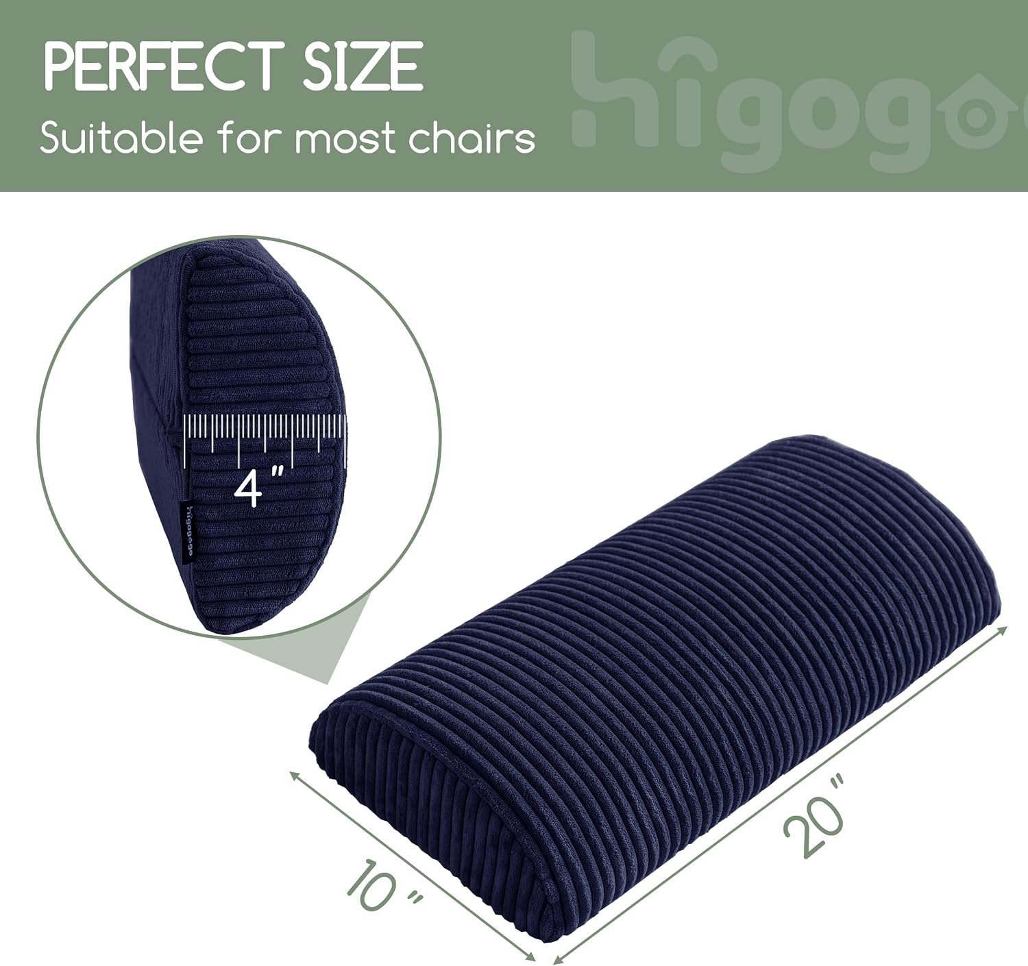 Higogogo Lumbar Support Pillow for Recliner Chair/Accent Chair/Couch, Memory Foam Back Support Cushion for Elderly, Recliner Cushions for B…
