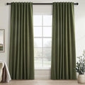 Topfinel Olive Green Linen Blackout Curtains 84 Inch Long for Living Room, Pinch Pleated Drape with Hooks Back Tab Boho Decor, Olive Forest…
