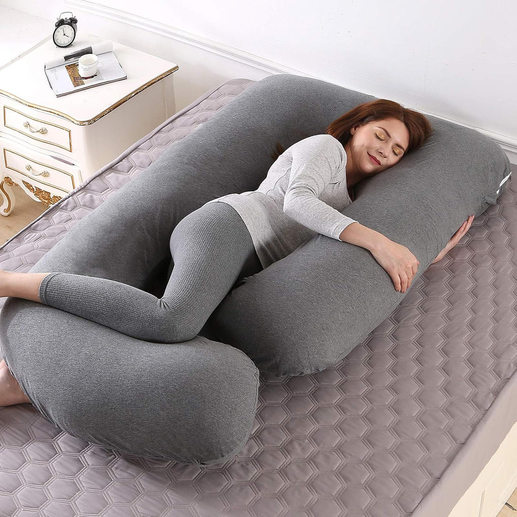 U-Shaped Full Body Pregnancy Pillow for Sleeping – 57" Maternity Pillow with Removable Cover, Support for Back, Legs, Belly & Hips…