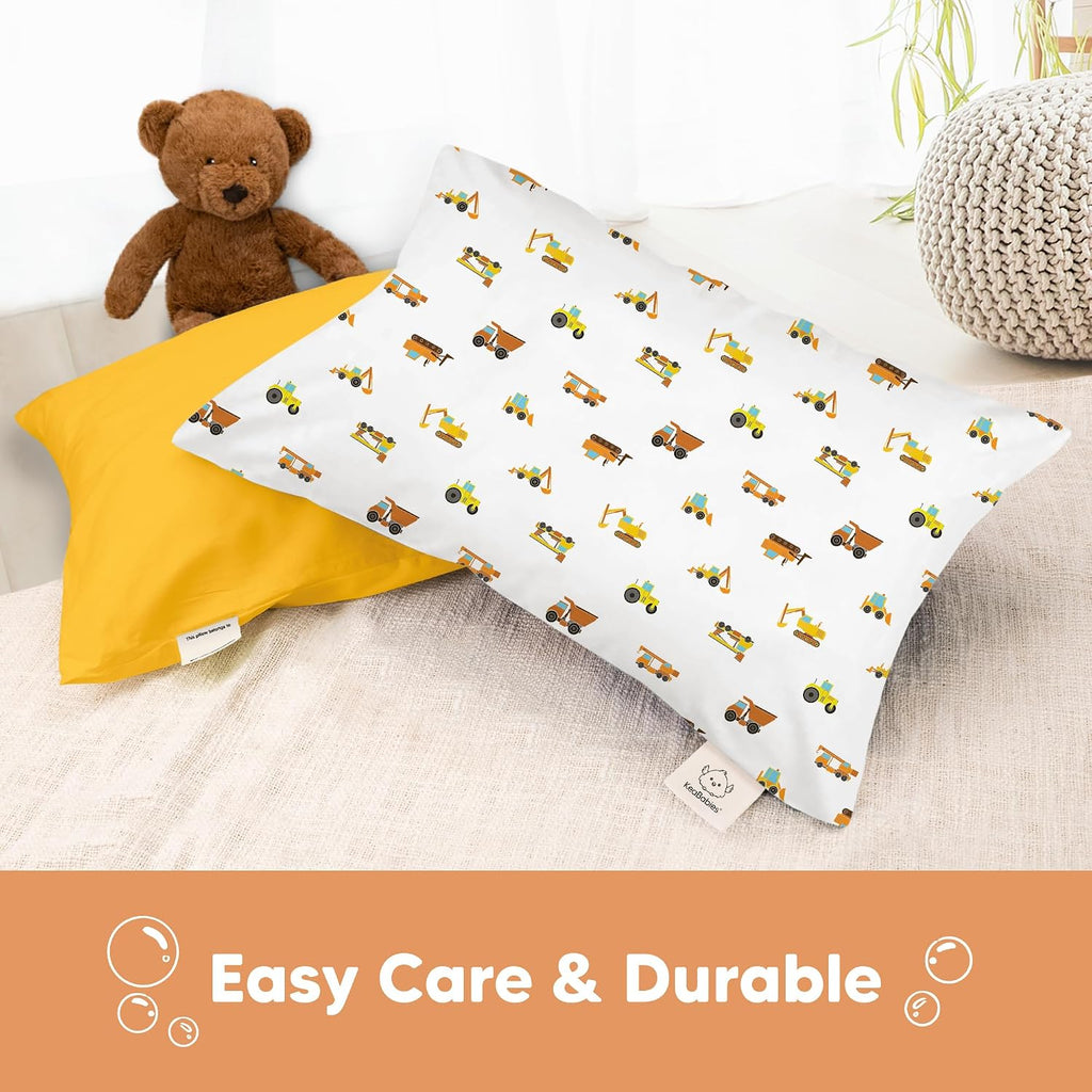 KeaBabies Toddler Pillowcase 13x18 – 2-Pack Organic Cotton Toddler Pillowcase for Kids, Boys, Girls, Soft & Durable Cotton Cover for Miniat…