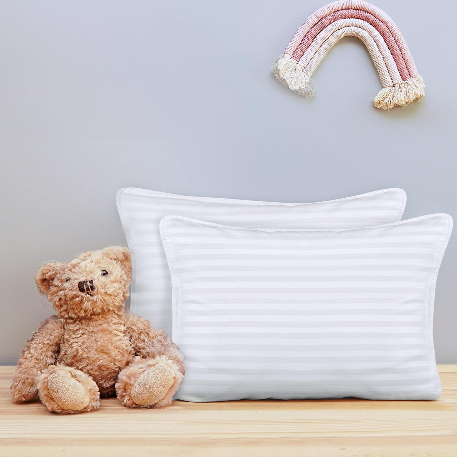 Utopiabedding Utopia Bedding Toddler Pillow (White, 2 Pack), 14x19 Small Pillow for Kids, Soft and Breathable Cotton Blend Shell, Polyester…