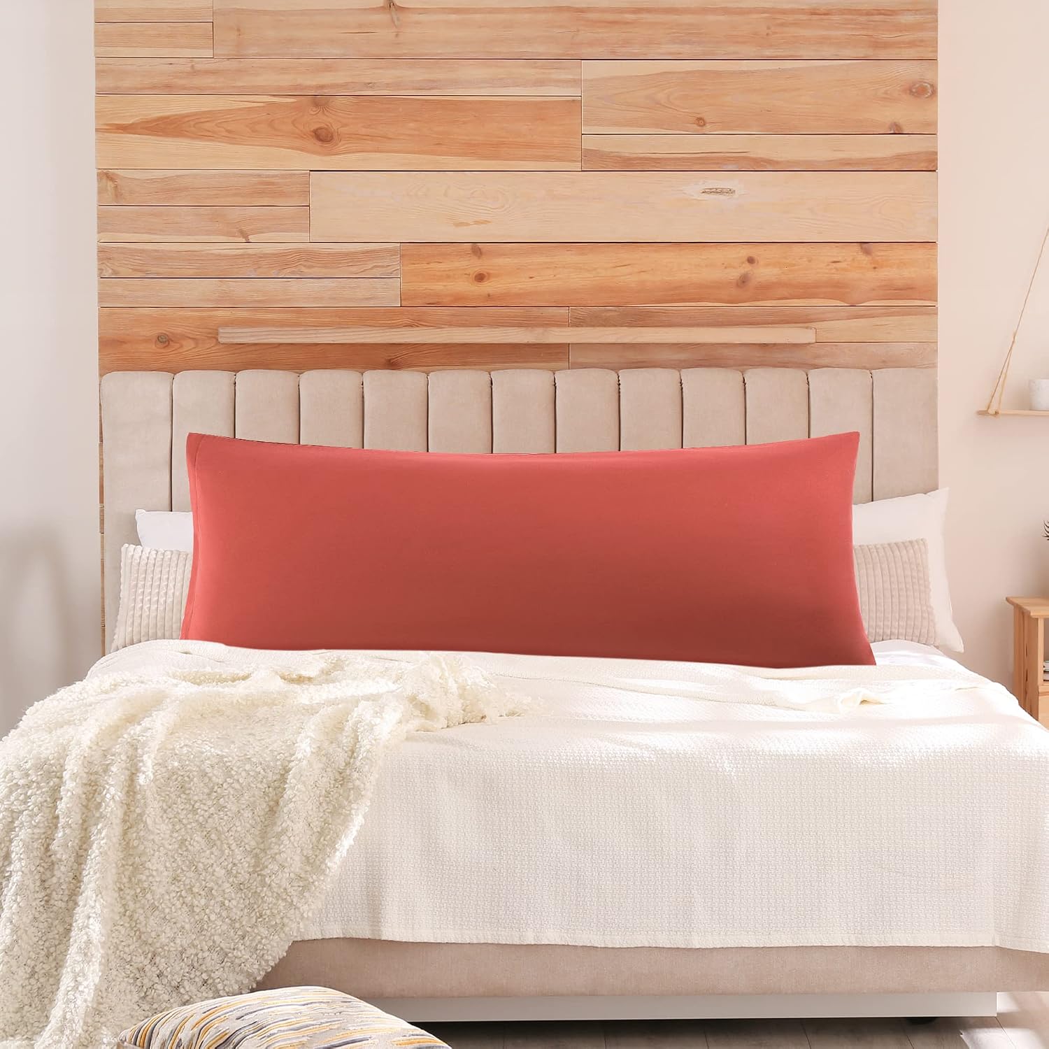 uxcell Soft Microfiber Body Pillow Cover with Zipper Closure, Long Pillow Cases for Body Pillows Weave for 90 GSM Polyester, Orange Body (2…