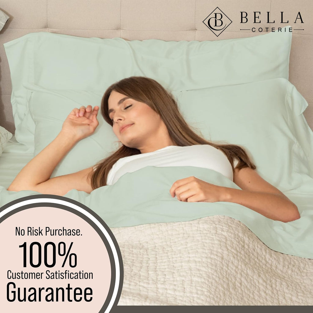 Bella Coterie 7 Piece Luxury Bamboo Viscose Split King Size Sheet Set | 2 Fitted Sheets for Adjustable Beds | 100% Organically Grown |…