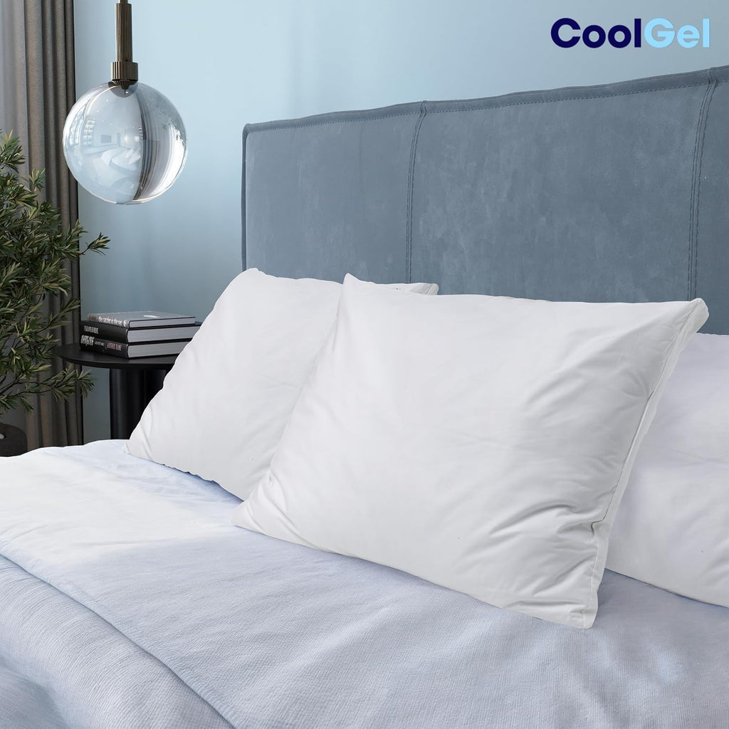Coolgel COOL GEL Down Alternative Pillow, Soft and Comfortable (1, Queen (U.S. Standard)) White
