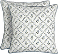 Ridhi Block Print Powder Blue Pillow Cover 24" x 24" (Pack of 2) Decorative Couch Pillows for Living Room, Farmhouse Chic Boho Cute Outdoor…