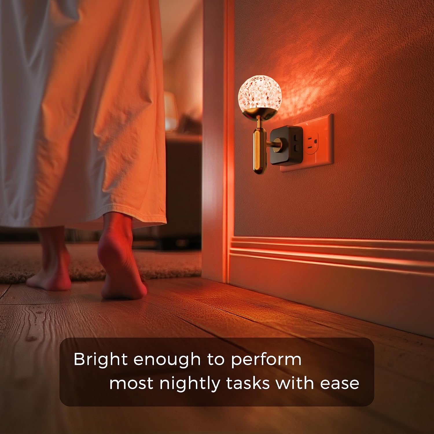 L LOHAS LED Night Lights Plug into Wall, Color Changing Night Light with Rotatable Plug, Crystal Ball Metal Rod, Dusk to Dawn Sensor…