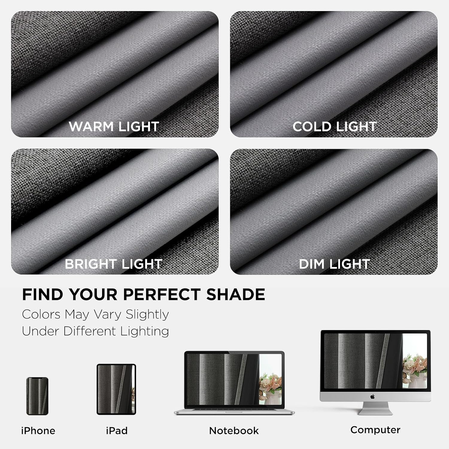 Joydeco Grey Blackout Curtains 120 Inches Long, Extra Long Curtains 120 Inch Length 1 Panel for Bedroom, Thermal Insulated Linen Black…