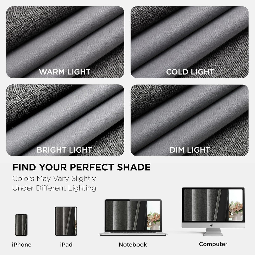 Joydeco Blackout Curtains 63 Inches Long 2 Panels Burg, Room Darkening Curtains for Bedroom, 100% Black Out Textured Thermal Drapes Privacy…
