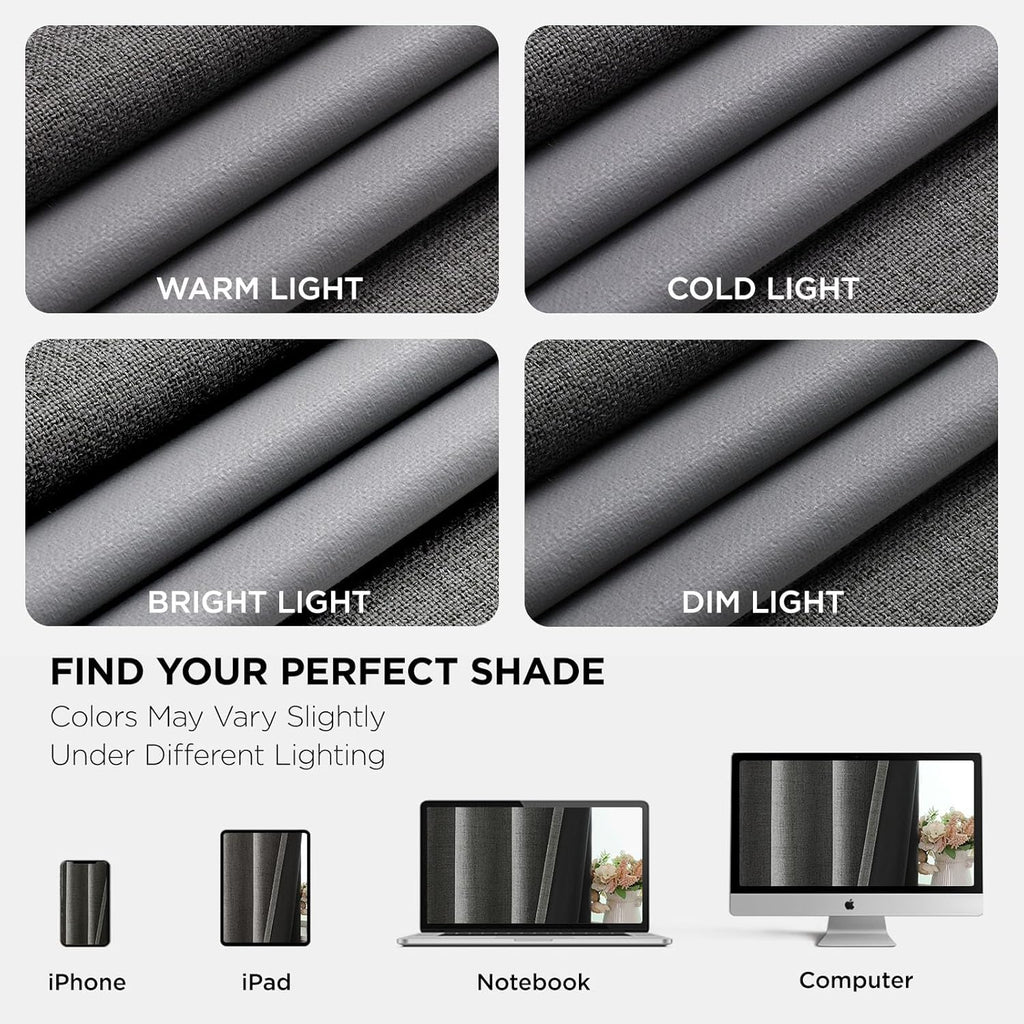 Joydeco Blackout Curtains 108 Inches Long 2 Panels Burg, Room Darkening Curtains for Bedroom, 100% Black Out Textured Thermal Drapes Privac…