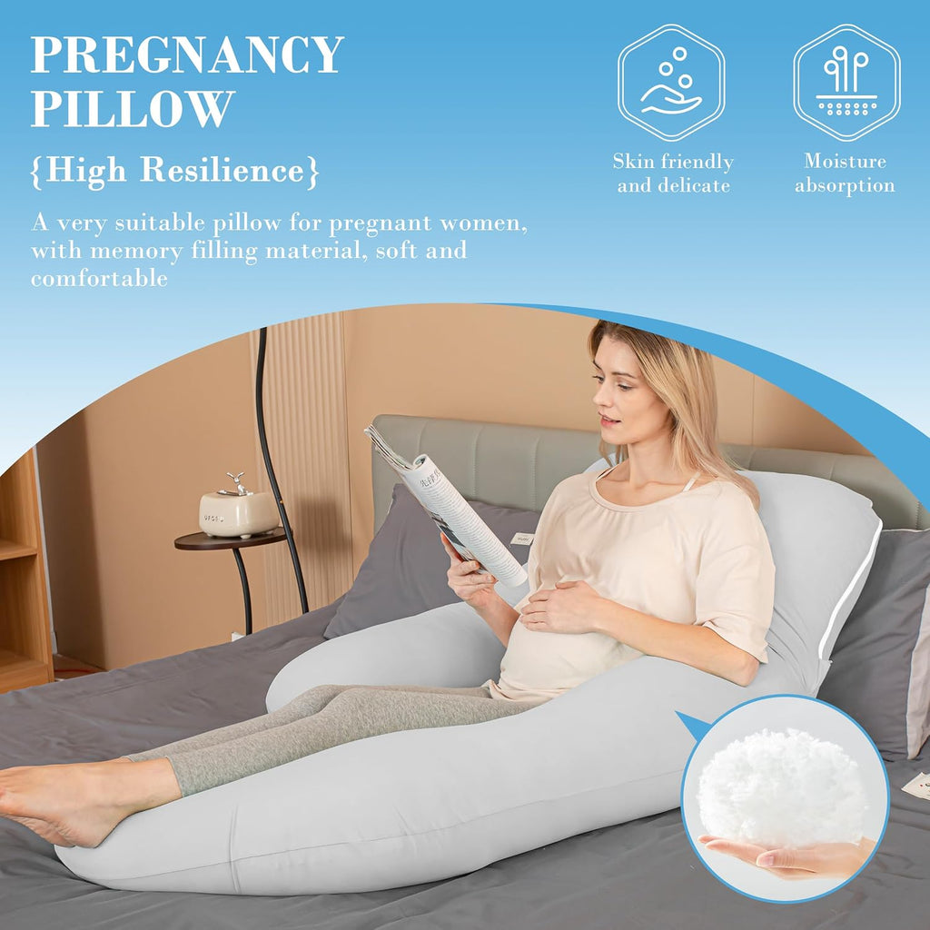 Cute Castle Cooling Cover Pregnancy Pillows, Soft U-Shape Maternity Pillow with Removable Cover - Full Body Pillows for Adults Sleeping…