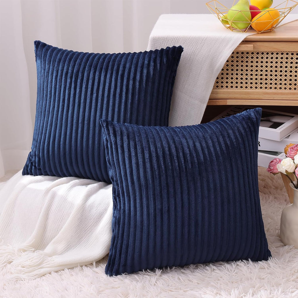 SimmoreHomeDecor Simmore Decorative Summer Throw Pillow Covers 20x20 Set of 2, Soft Natural Plush Flannel Double-Sided Fluffy Couch Pillow…
