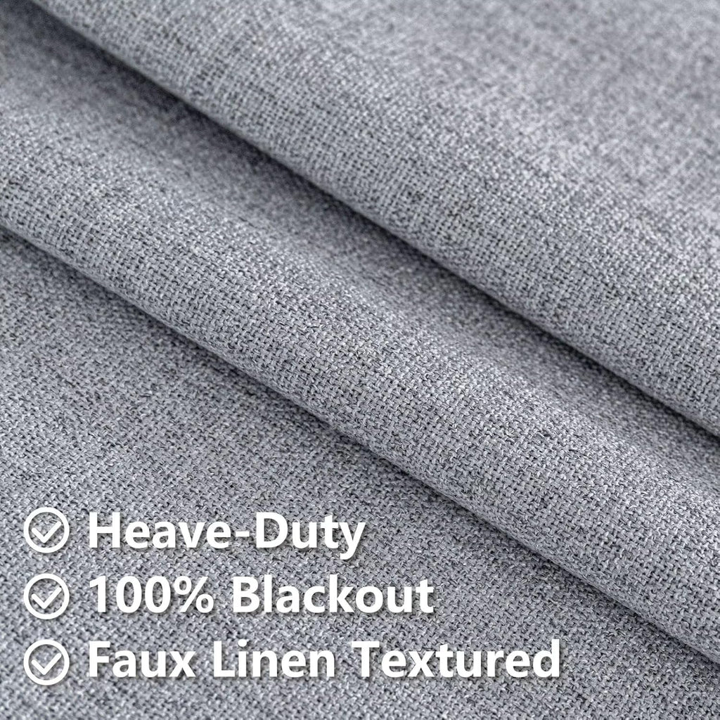 Igemaeve 100% Blackout Curtains for Bedroom 1 Panel, Light Grey Curtians 108 Inches Long Thermal Insulated, Blackout Grommet Drapes for Liv…