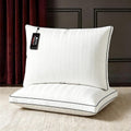 Blue Ridge Home Fashions Luxury Hotel Collection Bed Pillows King Size Set of 2, Soft Medium 500 Thread Count Damask Stripe Embroidered 100…