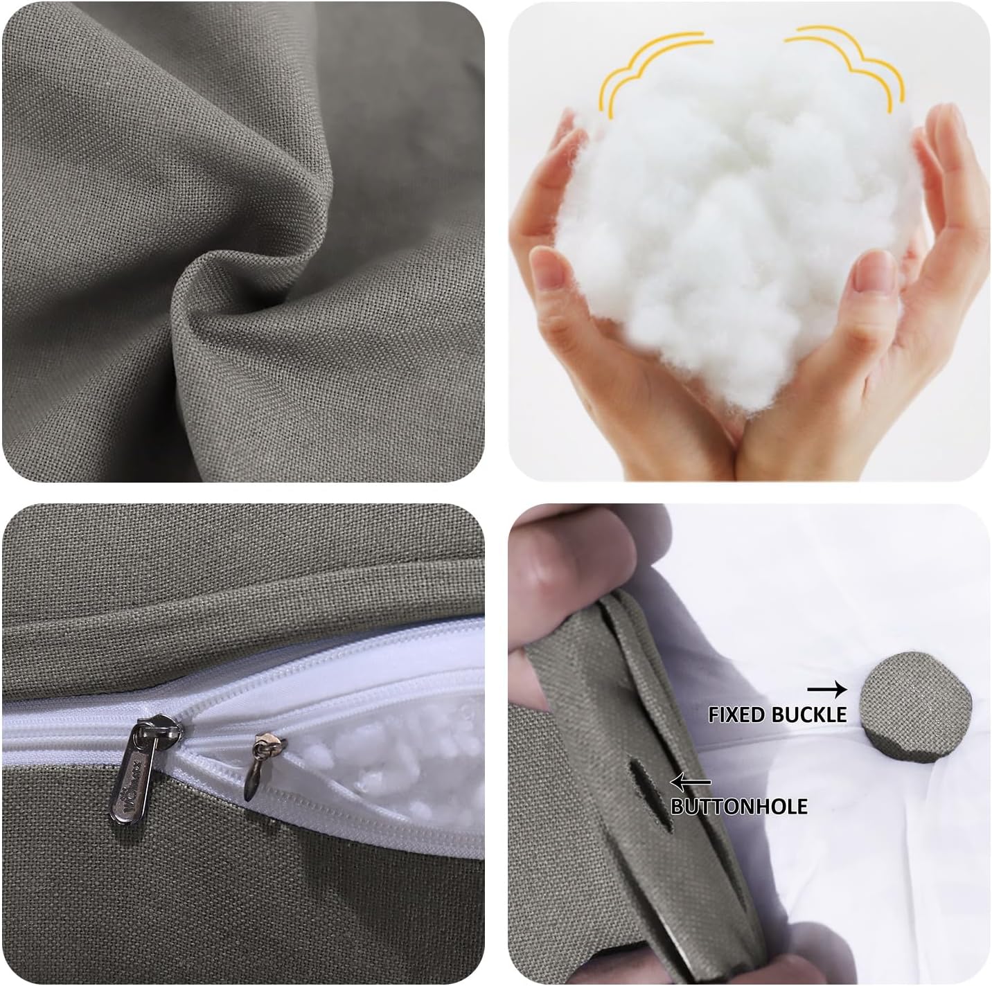 WOWMAX 80% Cotton & 20% Linen Blend Headboard Pillow – Full Size Reading Wedge Backrest for Bed, Handmade Firm Support Bolster Cushion…