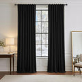 Ponydance PONY DANCE Black Curtain Panels - 42 Wide by 90 Long, Black Room Darkening Floor Length Window Curtains for Living Room/Bedroom w…