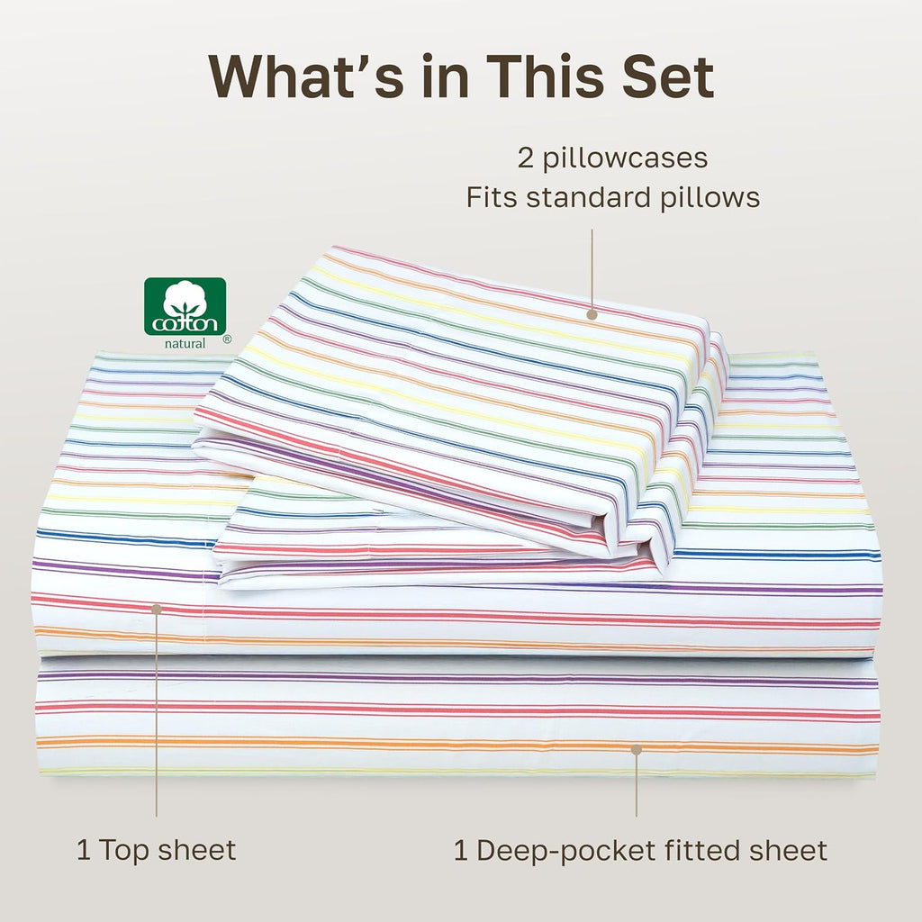 CaliforniaDesignDen California Design Den Soft Queen Size 100% Cotton Sheet Sets, 400 TC Good Housekeeping Award Winner, Smooth Sateen Fini…