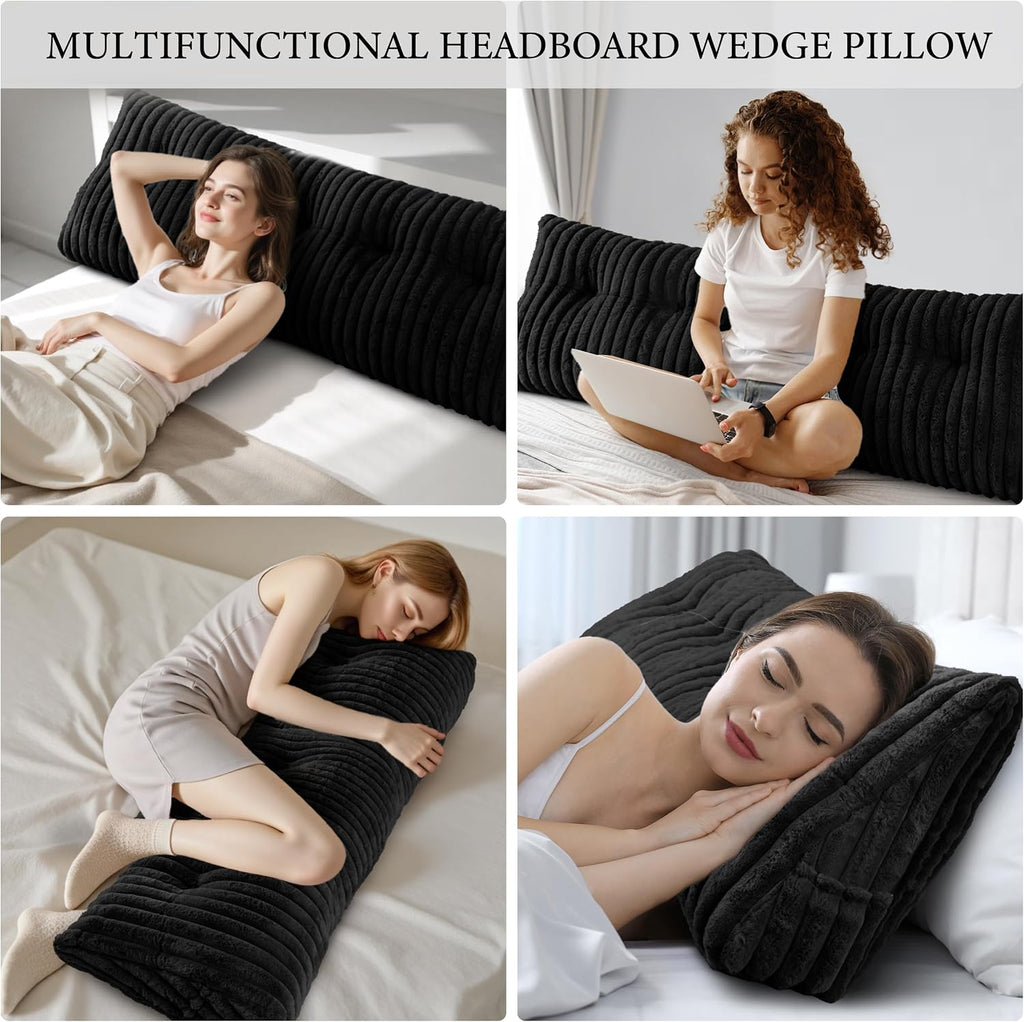 Headboard Pillow King, Triangular Wedge Pillow Headboard King, Cushion Headboards Reading Pillows, Backrest Pillows for Sitting in Bed or…
