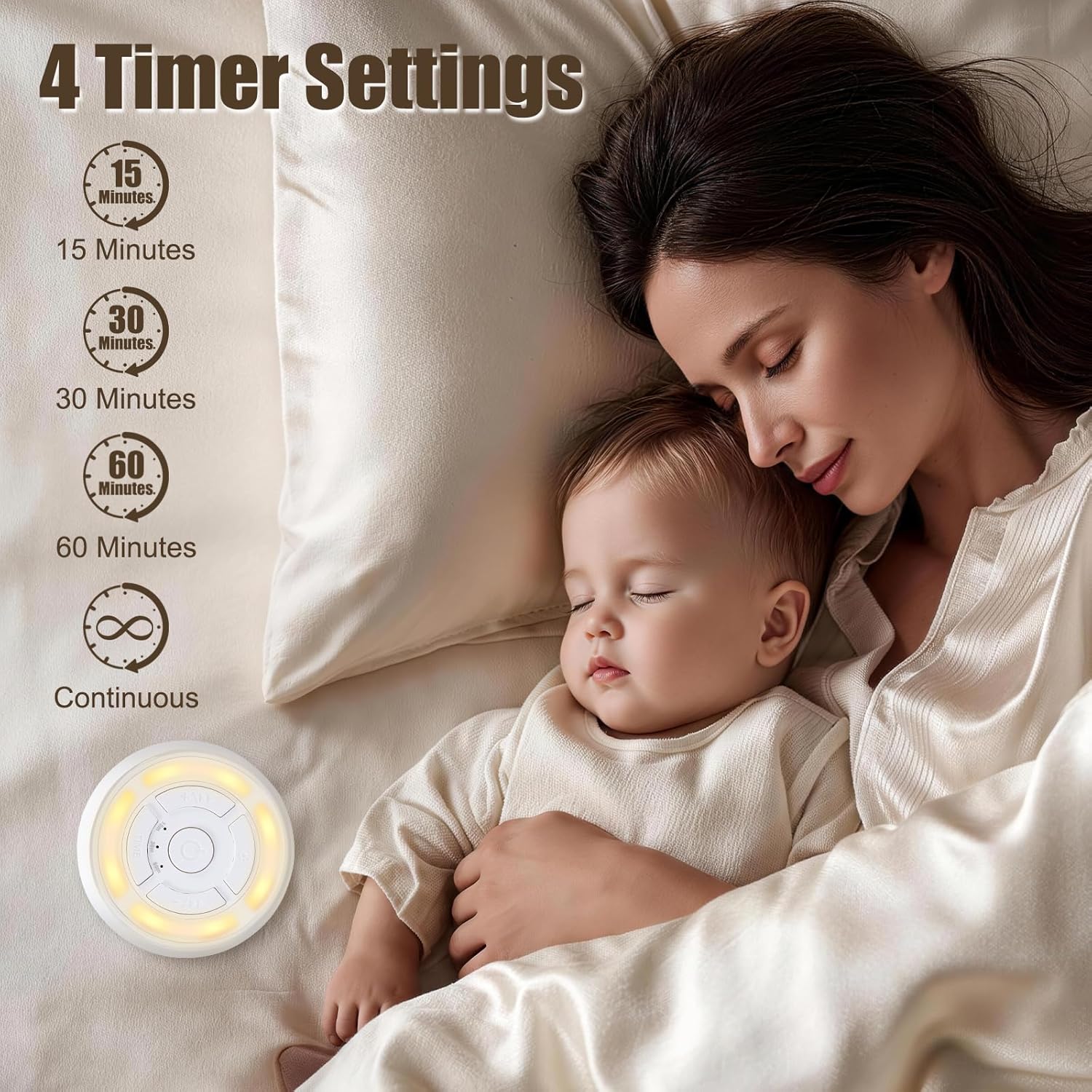 Sound Machine for Sleep - White Noise Sound Machine with Night Light Rechargeable White Noise Machine with 16 Soothing Sounds, Timer and…