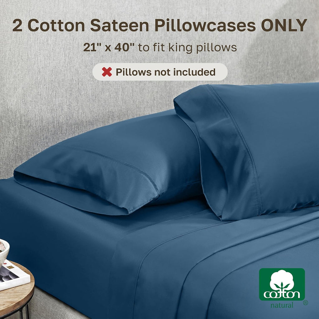 CaliforniaDesignDen California Design Den King Size Pillowcase Set - 400 Thread Count, 100% Cotton Sateen, Set of 2 Pillow Covers, Soft and…