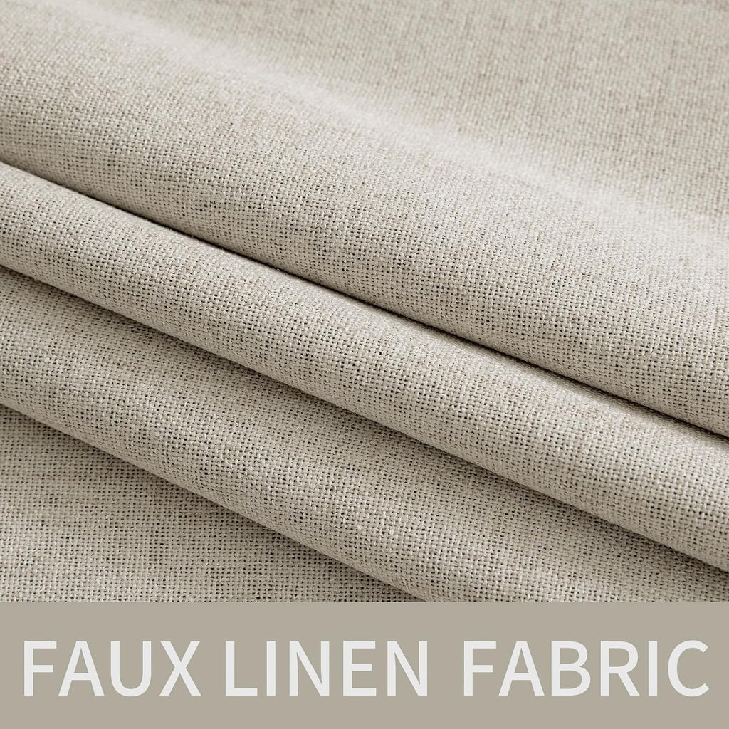 Miulee 100% Blackout Linen Curtains for Bedroom Thermal Insulated Cobblestone Grommet Room Darkening Curtains & Drapes for Living Room Nurs…