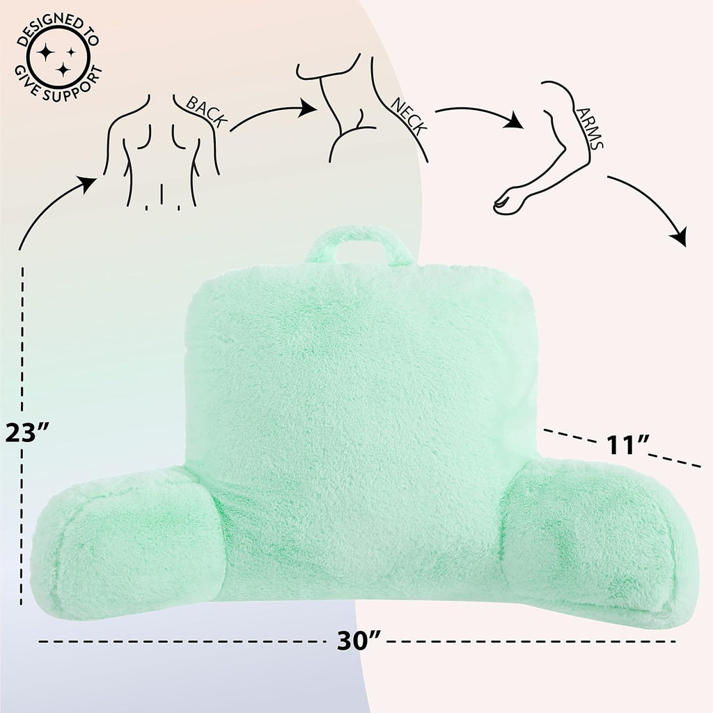 Urban Lifestyle Rabbit Faux Fur Backrest Pillow, Mint