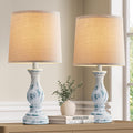 Seealle Farmhouse Table Lamps Set of 2 - Rustic Lamp for Bedroom Living Room, 22" Boho Bedside Lamps for Night Stands End Table Office…