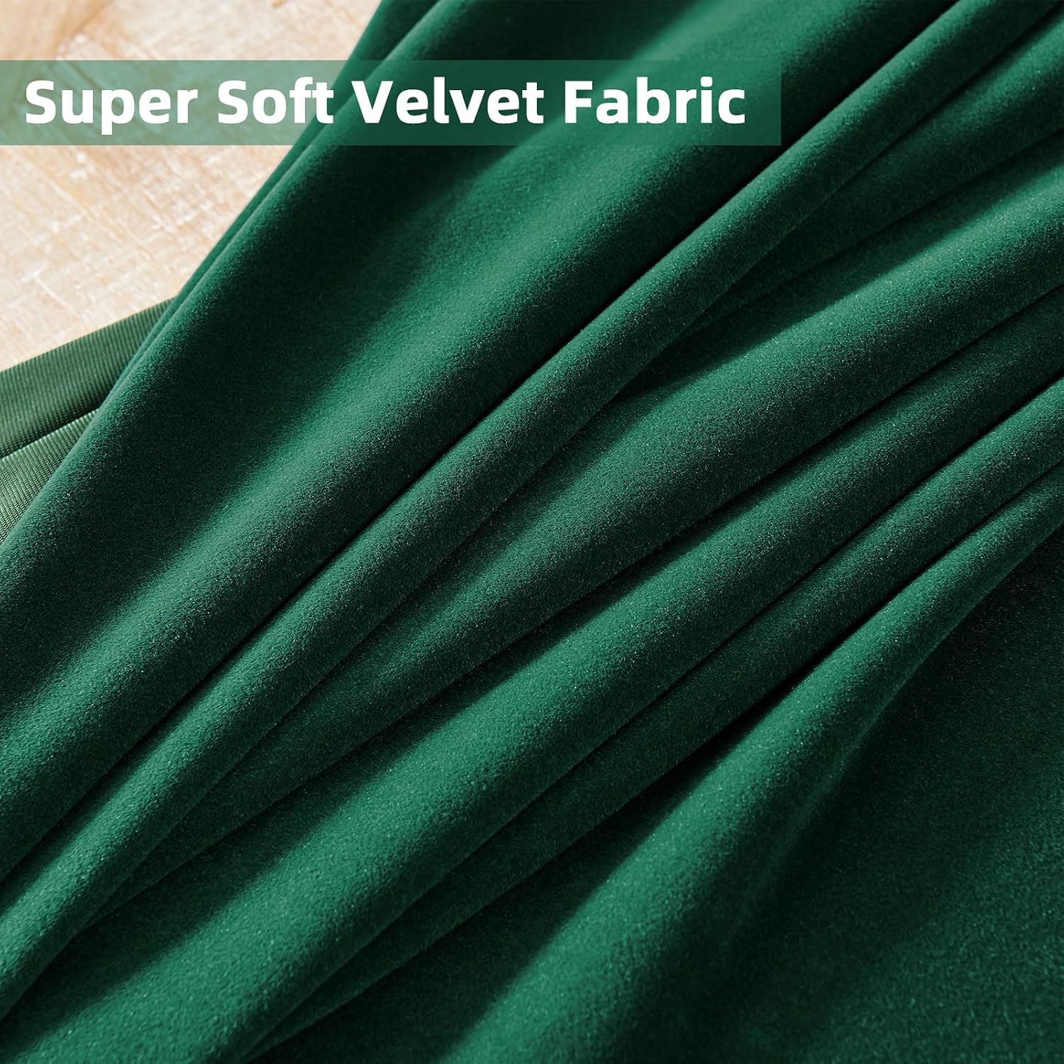 Joydeco Dark Green Velvet Curtains 84 Inches Length, Grommet Curtains 2 Panels, Thermal Insulated Privacy Room Darkening Window Drapes for…