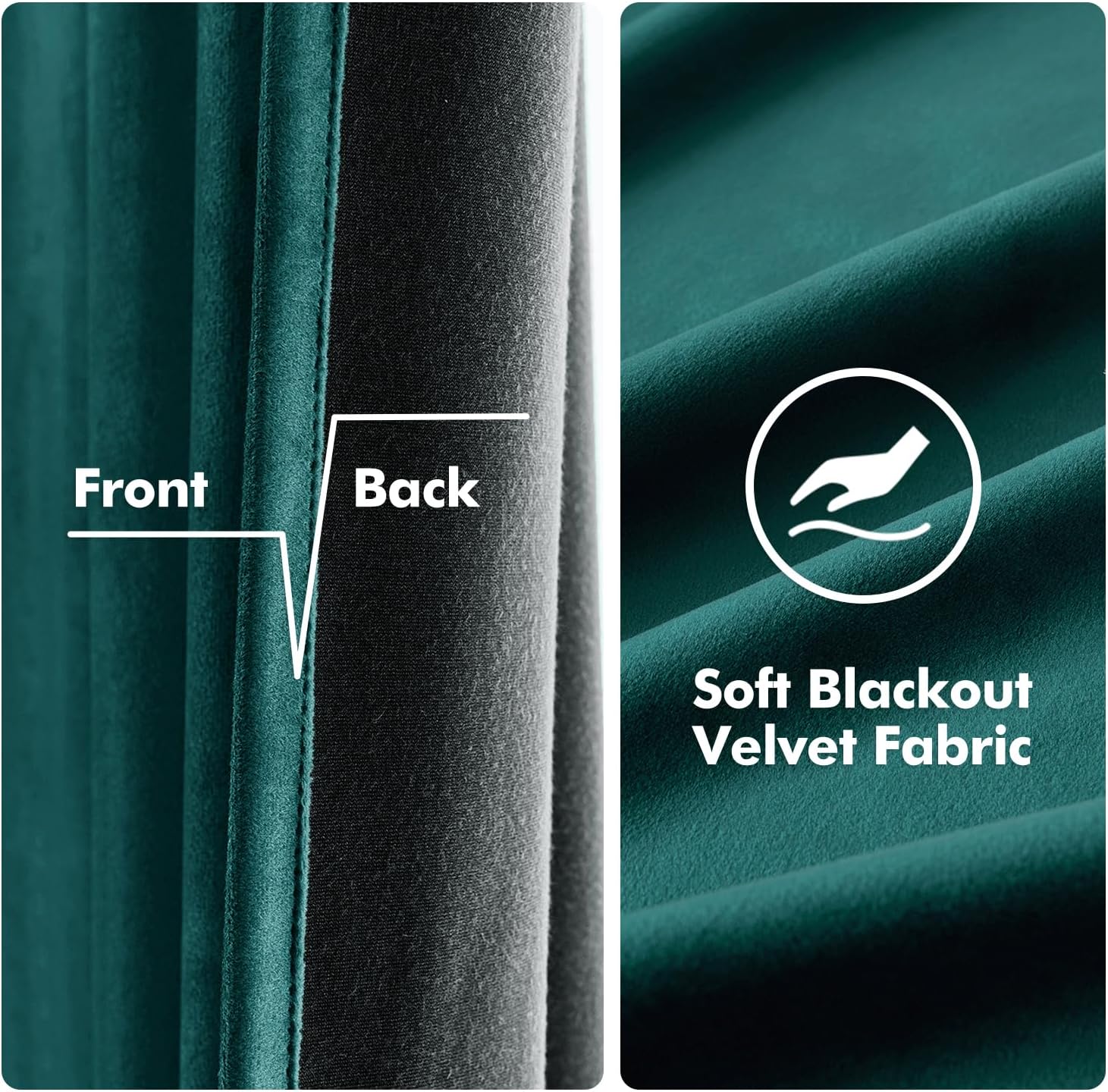 MIULEE Christmas Dark Green Velvet Curtains Room Darkening Blackout Solid Emerald Curtain Thermal Insulated Soundproof…