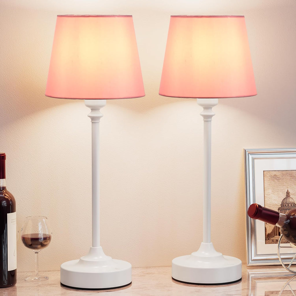 Cordless Table Lamps Rechargeable Set - 2 Pack White 4000mAH Battery Operated Lamps for Decor, 3000K Stepless Dimming Touch Control…