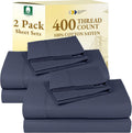 CaliforniaDesignDen California Design Den Pack of 2 Sheet Sets Queen Size - 400 Thread Count 100% Cotton Sateen - Soft and Breathable Sheet…