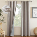 NICETOWN Natural Full Blackout Boho-Chic Faux Linen Curtains 84" Long 2 Panels Set for Cafe Window, 42" Wide, Thick Faux Linen Blend…