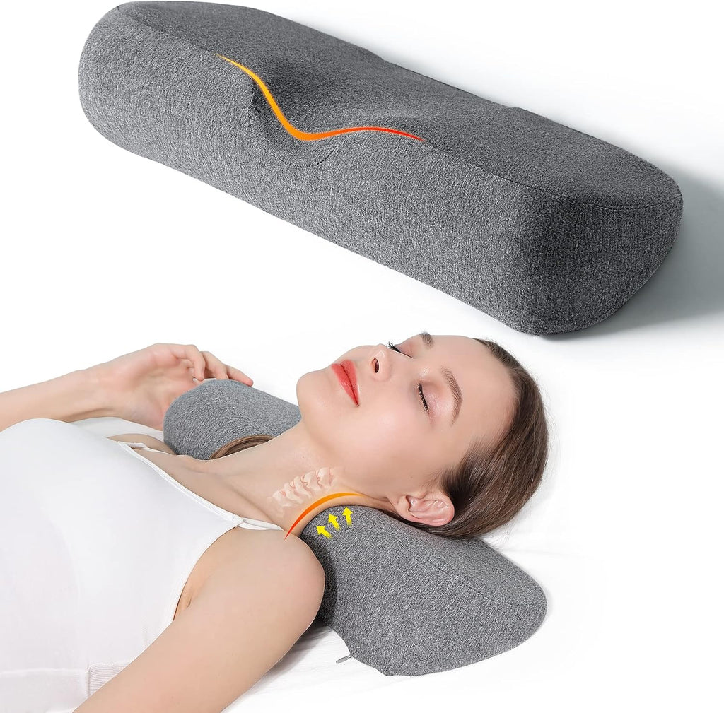 Cozyth Cervical Neck Pillows for Sleeping, Memory Foam Neck Bolster Support Pillow and Shoulder Relaxer for Stiff, Neck Support Pillow…