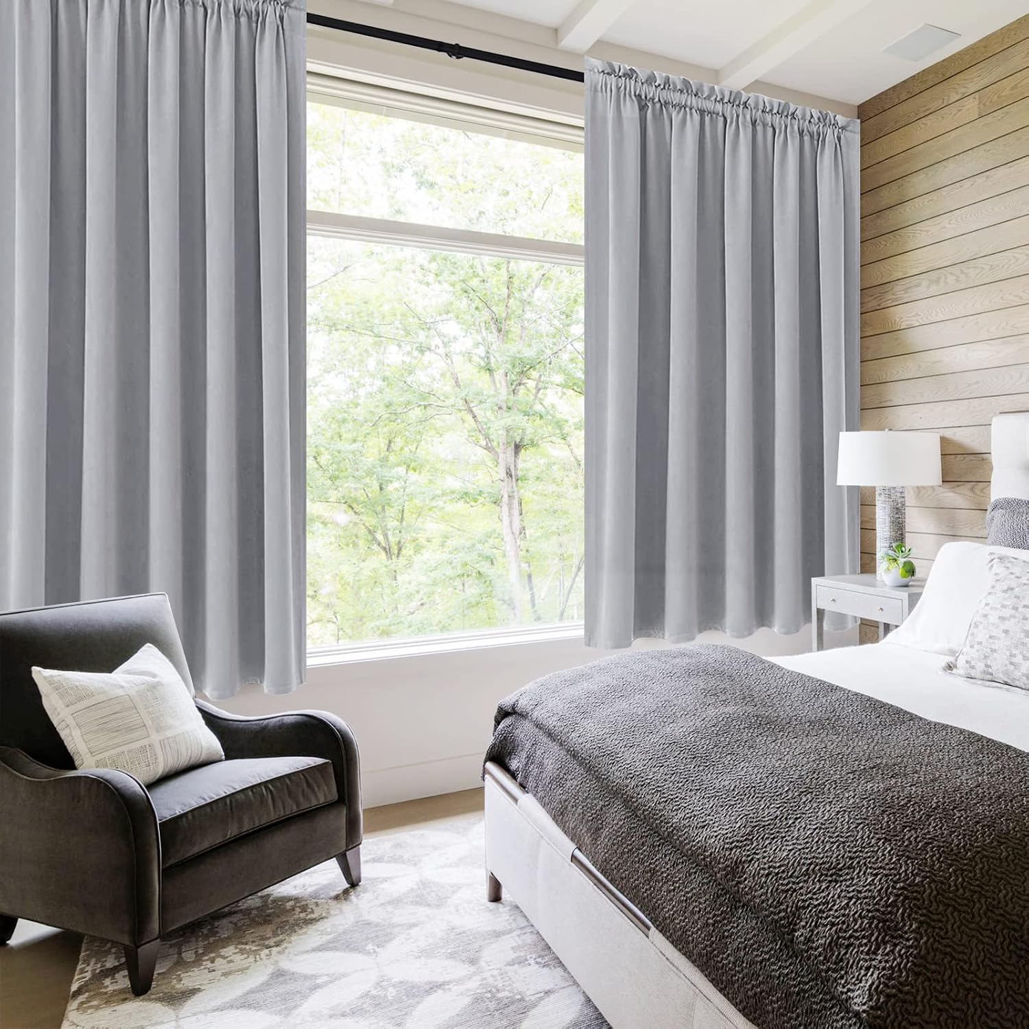 Dwcn Blackout Curtains for Bedroom – Rod Pocket Thermal Insulated Noise Reducing Noise Reducing Drapes for Living Room, W 60 x L 63 Inch, 2…