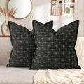 AVOINcolorlife AVOIN colorlife Pack of 2 Decorative Throw Pillow Covers 20x20 Inch, Flange Edges Woven Textured Cushion Case Home Decor for…