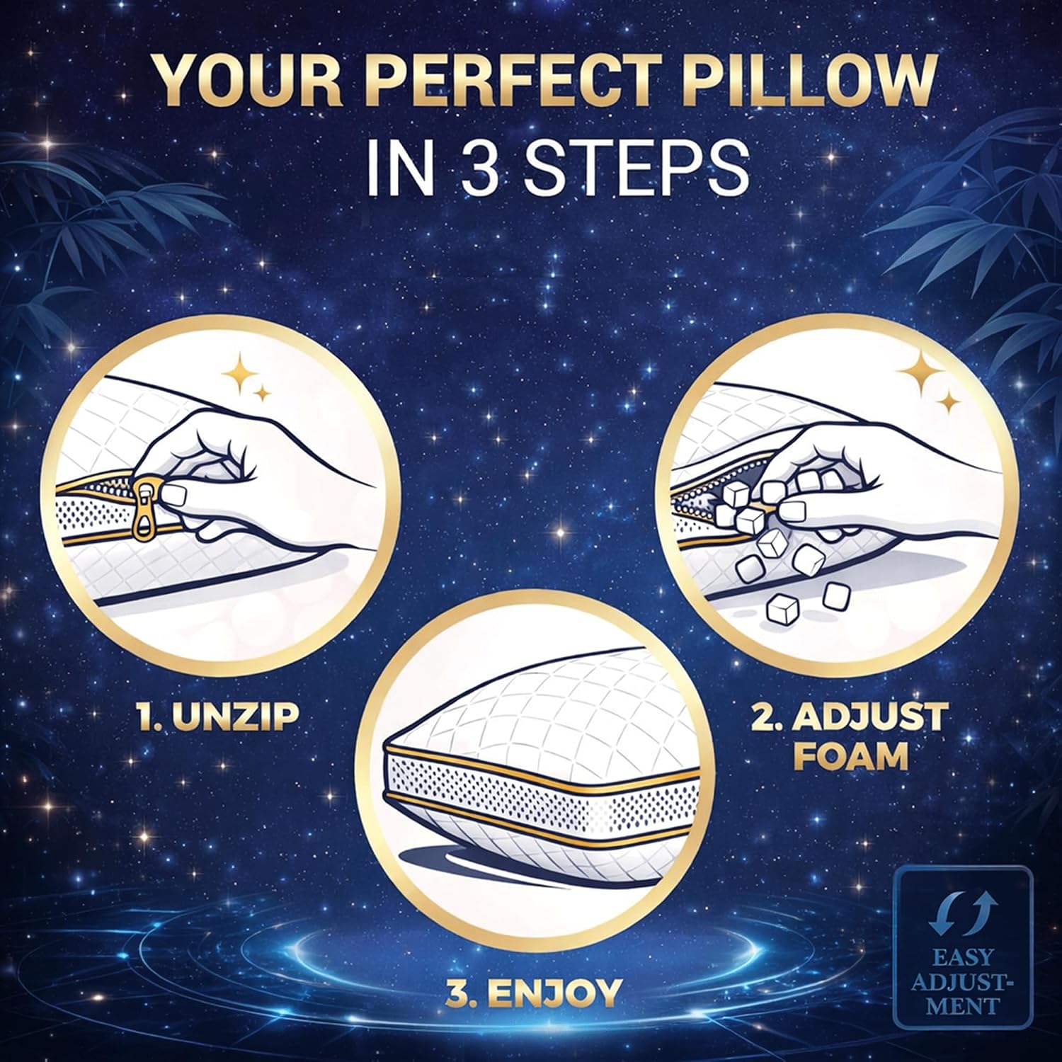Royaltherapy Royal relaxation 2-Pack Queen Memory Foam Pillow, Adjustable Shredded Odor-Free Bed Pillow for Neck & Shoulder, Breathable…