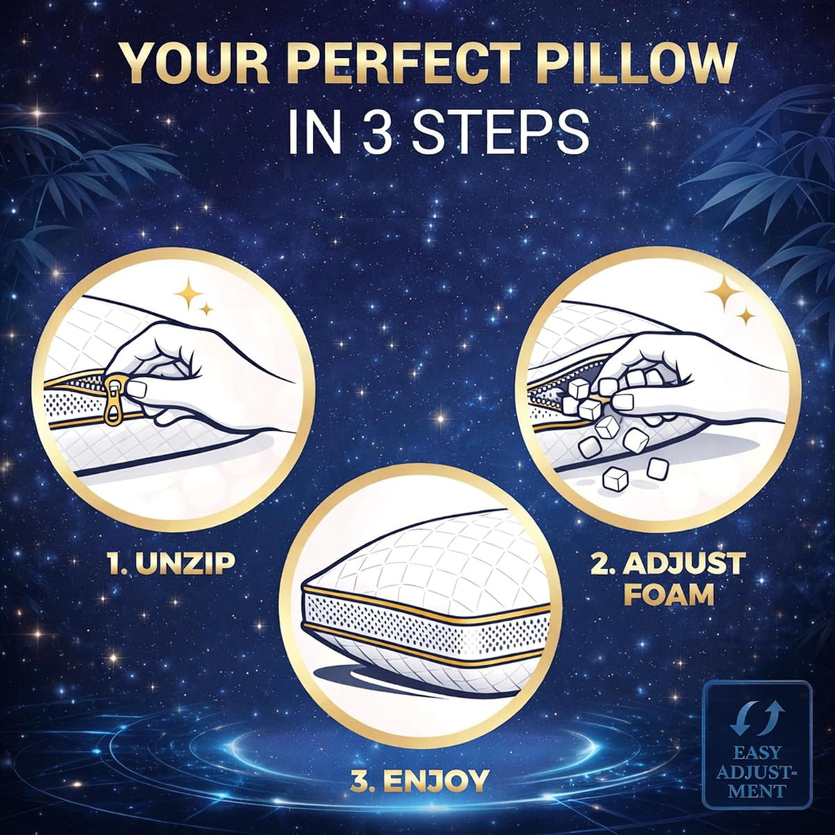 Royaltherapy Royal relaxation 4-Pack Queen Memory Foam Pillow, Adjustable Shredded Odor-Free Bed Pillow for Neck & Shoulder, Breathable…